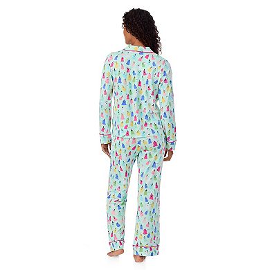 Women's Beauty Sleep Social Lydia Halloween Long Sleeve Top & Bottoms Pajama Set