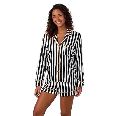 Women's Beauty Sleep Social Sally Halloween Long Sleeve Top & Shorts Pajama Set