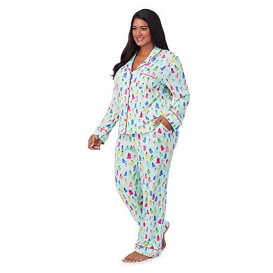 Plus Size Beauty Sleep Social Lydia Halloween Long Sleeve Top & Pants Pajama Set