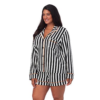 Plus Size Beauty Sleep Sally Halloween Long Sleeve Top & Shorts Pajama Set