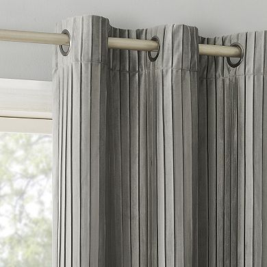 Sun Zero Cascade Pleated Velvet 100% Blackout Single Curtain Panel