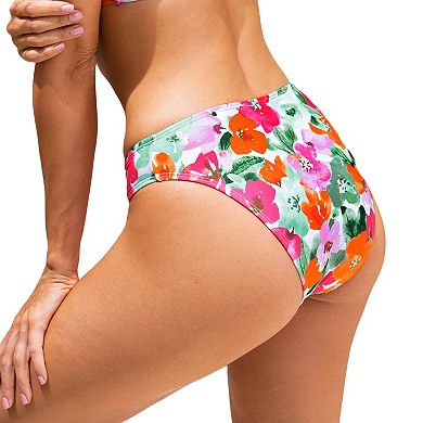 Women's CUPSHE Tropical Print V-Front Hipster Bikini Bottoms
