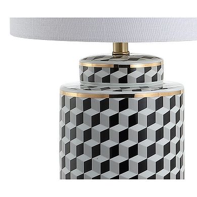 Ellie Tumbling Block Ceramicmetal Led Table Lamp