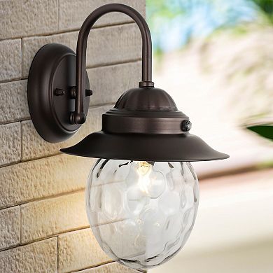 Rodanthe Farmhouse Industrial Iron/glass Outdoor Led Sconce