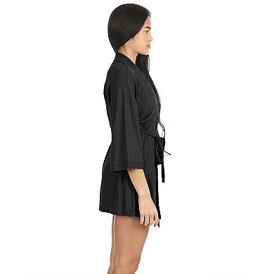Women's Luxe Ribbed Open-Front Short Robe