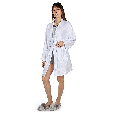 Women's 100% Cotton Woven Gauze Short Kimono Robe