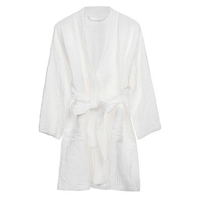 Women's 100% Cotton Woven Gauze Short Kimono Robe