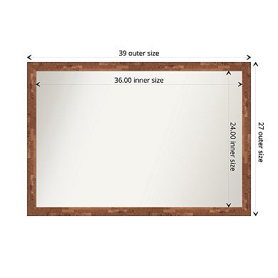 Fresco Non-beveled Wood Bathroom Wall Mirror