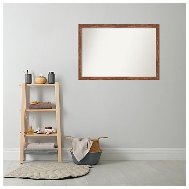 Fresco Non-beveled Wood Bathroom Wall Mirror