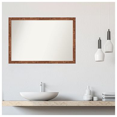 Fresco Non-beveled Wood Bathroom Wall Mirror