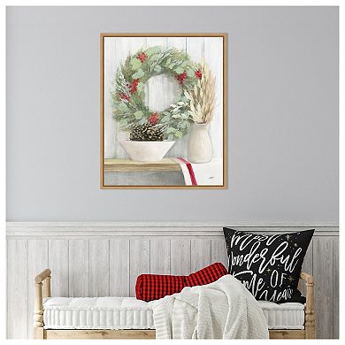 Natural Christmas I by Julia Purinton Framed Canvas Wall Art Print