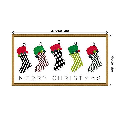 Christmas Stockings by Patricia Pinto Framed Canvas Wall Art Print