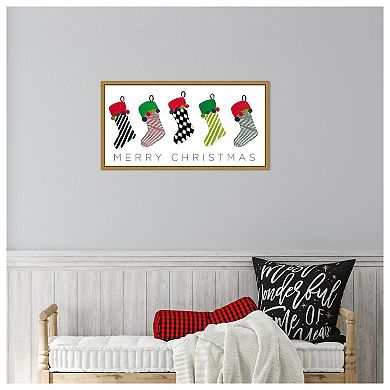 Christmas Stockings by Patricia Pinto Framed Canvas Wall Art Print