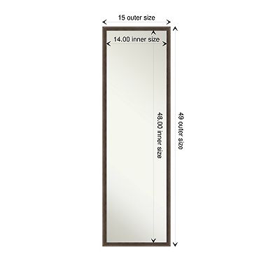 Amanti Art Hardwood Wedge Wood On the Door - Full Length Mirror