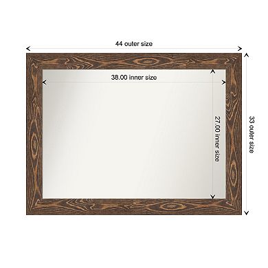 Bridget Non-beveled Wood Bathroom Wall Mirror