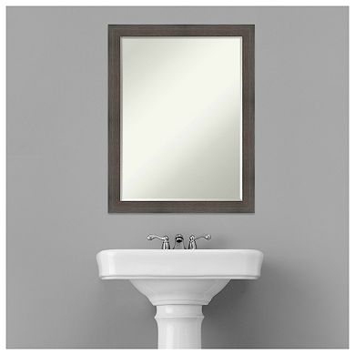 Hardwood Narrow Petite Bevel Wood Bathroom Wall Mirror
