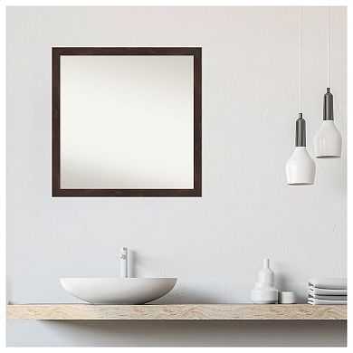 Fresco Non-beveled Wood Bathroom Wall Mirror