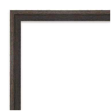 Hardwood Wedge Chocolate Non-beveled Wood Bathroom Wall Mirror