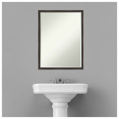 Hardwood Wedge Petite Bevel Wood Bathroom Wall Mirror