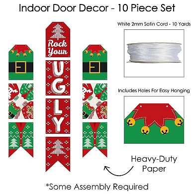 Big Dot of Happiness Ugly Sweater - Hanging Vertical Paper Door Banners - Holiday and Christmas Party Wall Decoration Kit - Indoor Door Decor