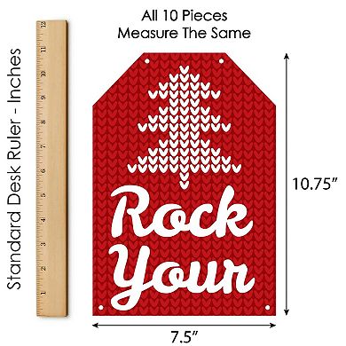 Big Dot of Happiness Ugly Sweater - Hanging Vertical Paper Door Banners - Holiday and Christmas Party Wall Decoration Kit - Indoor Door Decor