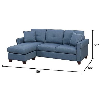 F.c Design Reversible Sectional Sofa Tufted Cushion Couch