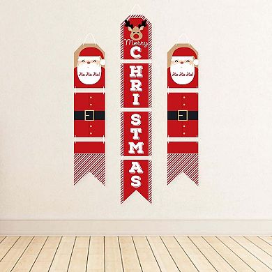 Big Dot of Happiness Jolly Santa Claus - Hanging Vertical Paper Door Banners - Christmas Party Wall Decoration Kit - Indoor Door Decor