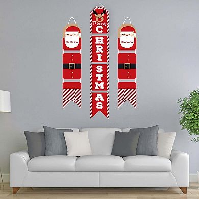 Big Dot of Happiness Jolly Santa Claus - Hanging Vertical Paper Door Banners - Christmas Party Wall Decoration Kit - Indoor Door Decor