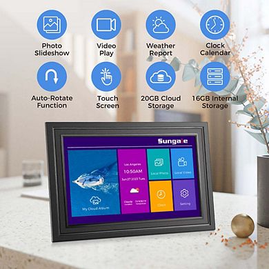 10in Cloud Frame- Easy PhotoShare APP- 20GB Cloud Storage, Auto-Rotate