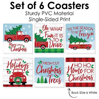 Big Dot Of Happiness Merry Little Christmas Tree Truck Party Decorations Drink Coasters 6 Ct