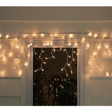 100-Count Clear Mini Icicle Christmas Lights - 5.75' ft White Wire