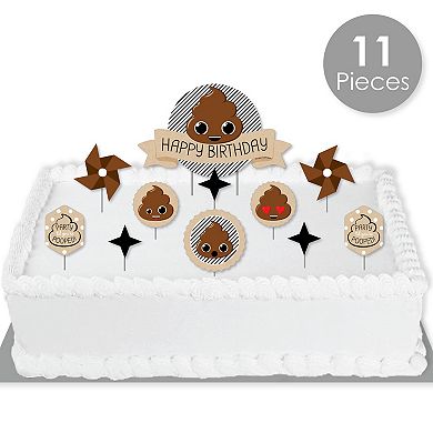 Big Dot Of Happiness Party 'til You're Pooped - Birthday Decor Kit - Cake Topper Set 11 Pc