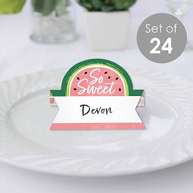 Big Dot Of Happiness Sweet Watermelon - Fruit Party Buffet - Table Name Place Cards 24 Ct