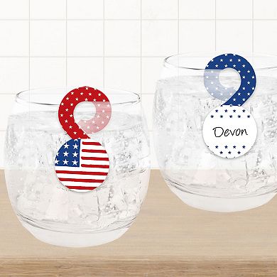 Big Dot Of Happiness Stars & Stripes Patriotic Party Markers For Glasses Drink Tags 24 Ct