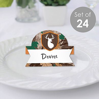 Big Dot Of Happiness Gone Hunting Deer Baby Shower & Birthday Table Name Place Cards 24 Ct