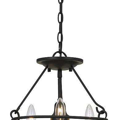 60 X 3 Watt Metal Frame Pendant with Hardwired Switch, Textured Gray