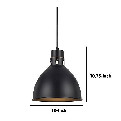 Nico 10 Inch Modern Pendent Light with Bronze Metal Shade, Clean SIlhouette