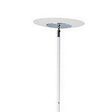 Floor Lamp with Adjustable Torchiere Head and Sleek Metal Body, White
