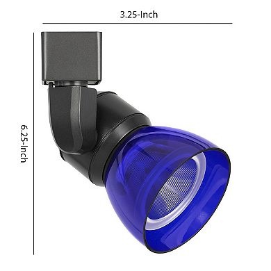 10W Integrated LED Track Fixture with Polycarbonate Head, Black and Blue