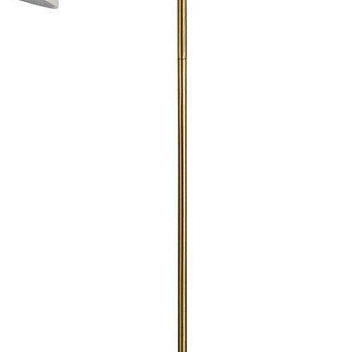60 Watt Metal Floor Lamp with Gooseneck Shape and Stable Base, Gold