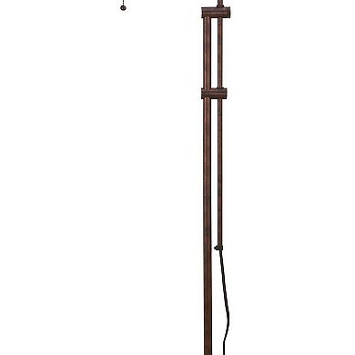 Metal Rectangular Floor Lamp with Adjustable Pole, Bronze