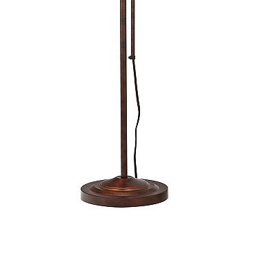 Metal Rectangular Floor Lamp with Adjustable Pole, Bronze