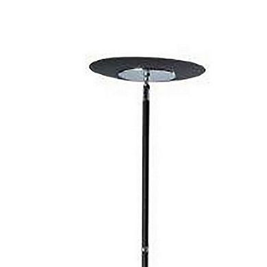 Floor Lamp with Adjustable Torchiere Head and Sleek Metal Body, Black