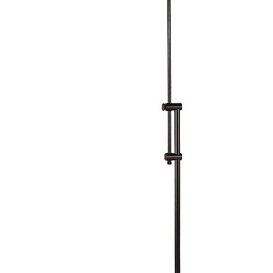 3 Way Metal Floor Lamp with and Adjustable Height Mechanism, Bronze