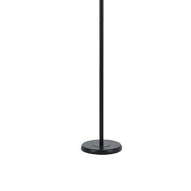 Metal Round 3 Way Torchiere Lamp with Frosted Shade, Dark Bronze and Gold