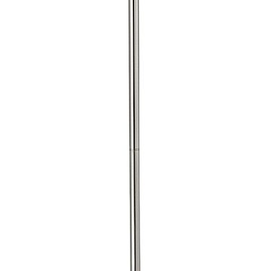 Metal Floor Lamp with Tapered Drum Shade and Stalk Support, Silver