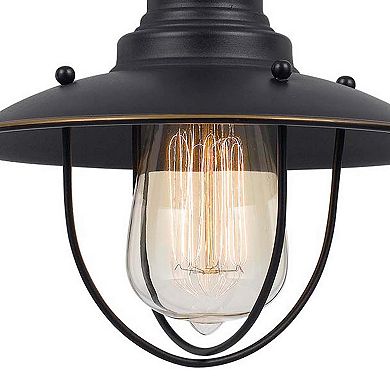 Oma 8 Inch Modern Pendant Light, Industrial Style, Dark Bronze Metal Frame