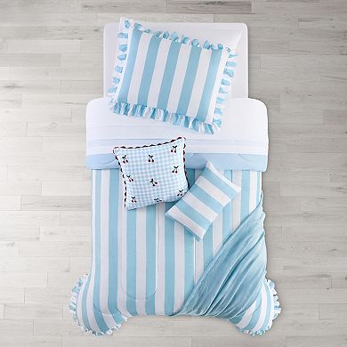 The Big One® Lucille Stripe Ruffled Reversible Comforter Set with Sheets, Throw & Decorative Pillows
