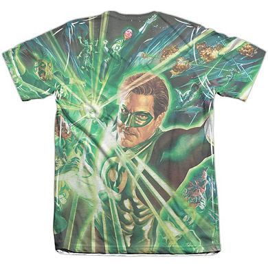 Green Lantern Lantern Burst Adult 65/35 Poly/cotton Short Sleeve T-shirt