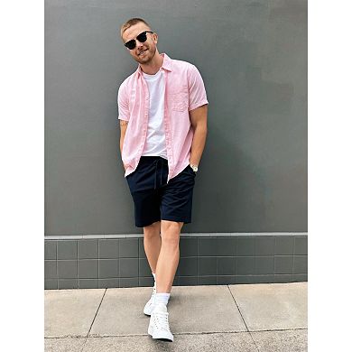 Men's Sonoma Goods For Life® Linen Blend Short Sleeve Button Down Shirt
